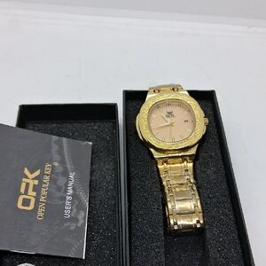 NWT Mens OPK Gold Watch Waterproof